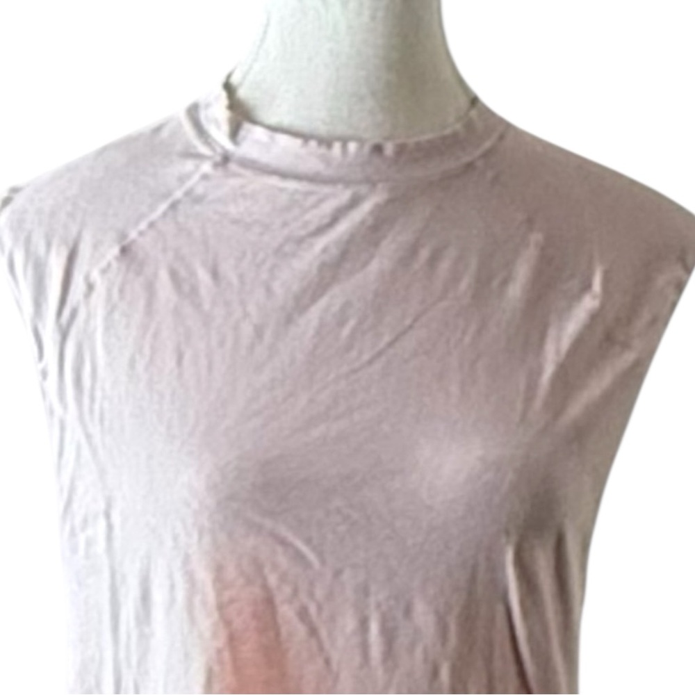 SKIMS Women’s Blush Pink Crew Neck Sleeveless Top XL‎ Stretch Cotton Tee